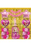 Barbie Balon Set 1 Yaş Barbie Konsept Doğum Günü Parti Balon Set Barbie Tema Doğum Günü