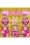 Barbie Balon Set 6 Yaş Barbie Konsept Doğum Günü Parti Balon Set Barbie Tema Doğum Günü