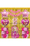 Barbie Balon Set 8 Yaş Barbie Konsept Doğum Günü Parti Balon Set Barbie Tema Doğum Günü