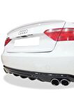 Audi A5 B8 A-style Arka Tampon Eki - Difüzör (plastik) Uyumlu