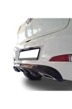 Hyundai I20 2014-2018 Uyumlu  Egzoz Görünümlü Arka Tampon Eki - Difüzör Plastik