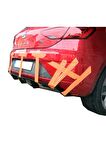 Seat Leon (2017-2019) Soldan Çift Çıkış Arka Tampon Eki - Difüzör (plastik)
