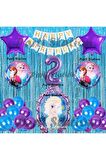 Frozen Elsa Balon Set 2 Yaş Karlar Ülkesi Frozen Elsa Mor Konsept Doğum Günü Parti Balon Set