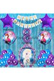 Frozen Elsa Balon Set 8 Yaş Karlar Ülkesi Frozen Elsa Mor Konsept Doğum Günü Parti Balon Set