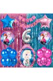 Frozen Elsa Balon Set 6 Yaş Karlar Ülkesi Frozen Elsa Pembe Konsept Doğum Günü Parti Balon Set