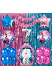 Frozen Elsa Balon Set 7 Yaş Karlar Ülkesi Frozen Elsa Pembe Konsept Doğum Günü Parti Balon Set