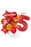 Itfaiye 5 Yaş Balon Set Fireman Folyo Balon Set İtfaiye Konsept Doğum Günü Set