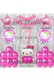 Hello Kitty Balon Set 7 Yaş Hello Kitty Sevimki Kedi Konsept Pembe Rakam Doğum Günü Parti Balon Set