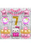 Hello Kitty Balon Set 1 Yaş Hello Kitty Sevimki Kedi Konsept Altın Rakam Doğum Günü Parti Balon Set