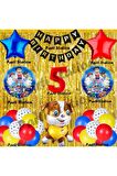 Paw Patrol Balon Set 5 Yaş Paw Petrol Rubble Kırmızı Konsept Doğum Günü Parti Folyo Balon Seti