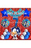 Tilki Sonic Balon Set 7 Yaş Tilki Sonic Konsept Doğum Günü Parti Lacivert Rakam Balon Set