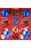 Spiderman Örümcek Adam Balon Set 2 Yaş Örümcek Adam Kırmızı Konsept Doğum Günü Parti Balon Seti