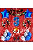 Spiderman Örümcek Adam Balon Set 3 Yaş Örümcek Adam Kırmızı Konsept Doğum Günü Parti Balon Seti