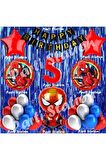 Spiderman Örümcek Adam Balon Set 5 Yaş Örümcek Adam Lacivert Konsept Doğum Günü Parti Balon Seti