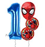 Spiderman Örümcek Adam Konsept 1 Yaş Doğum Günü Balon Set Spiderman Parti Balonları Spiderman Tema