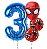 Spiderman Örümcek Adam Konsept 3 Yaş Doğum Günü Balon Set Spiderman Parti Balonları Spiderman Tema