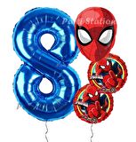 Spiderman Örümcek Adam Konsept 8 Yaş Doğum Günü Balon Set Spiderman Parti Balonları Spiderman Tema