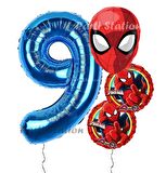 Spiderman Örümcek Adam Konsept 9 Yaş Doğum Günü Balon Set Spiderman Parti Balonları Spiderman Tema