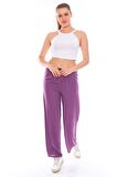 Kadın Beli Lastikli Bol Paça Cotton Pamuklu Pantolon