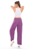 Kadın Beli Lastikli Bol Paça Cotton Pamuklu Pantolon