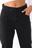 Kadın Yüksek Bel Mom Jeans Denim Kot Pantolon
