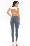 Kadın Yüksek Bel Full Likralı Skinny Kar Yıkama Dar Kesim Esnek Kot Pantolon