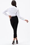 Kadın Siyah Yüksek Bel Likralı Slim Fit Jeans Dar Kesim Kot Pantolon