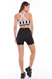 Yüksek Bel Dalgıç Kumaş Push Up Mat Toparlayıcı Kısa Biker Mini Şort  Spor Tayt