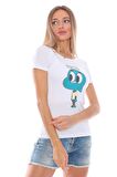 Kadın Gumbell Karakterli Dar Kesim Parlak Taşlı T-Shirt, Tişört