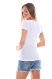 Kadın Gumbell Karakterli Dar Kesim Parlak Taşlı T-Shirt, Tişört