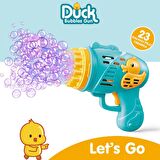 Duck Pilli Köpük Atan Tabanca Oyuncak 23 Delikli Bubble Gun Mavi