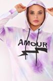 Kadın Batik Desenli Kapüşonlu Pamuklu Sweatshirt