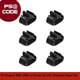 Silecek Koluna 6'lı Sıkıştırma Klipsi Seti: Peugeot 3008, 5008 ve Citroën C5 Aircross, DS7 uyumlu