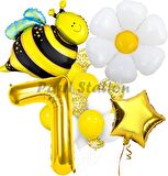 Bee Arı ve Papatya Konsept 7 Yaş Balon Set Bee Arı ve Papatya Tema Parti Doğum Günü Parti Balon Set