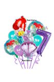 Küçük Deniz Kızı Ariel 7 Yaş Balon Seti Little Mermaid Balloon Set Ariel Doğum Günü Balon Seti