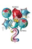 Küçük Deniz Kızı Ariel 2 Yaş Balon Set Little Mermaid Balloon Set Deniz Kızı Ariel Doğum Günü Set