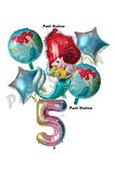 Küçük Deniz Kızı Ariel 5 Yaş Balon Set Little Mermaid Balloon Set Deniz Kızı Ariel Doğum Günü Set