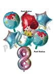 Küçük Deniz Kızı Ariel 8 Yaş Balon Set Little Mermaid Balloon Set Deniz Kızı Ariel Doğum Günü Set