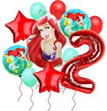 Disney Prensesi Deniz Kızı Prenses Ariel Konsept 2 Yaş Doğum Günü Balon Set Aquaman Ariel Balon Set