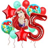 Disney Prensesi Deniz Kızı Prenses Ariel Konsept 5 Yaş Doğum Günü Balon Set Aquaman Ariel Balon Set