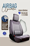 Fiat Uno Uyumlu Lüx Deri Oto Koltuk Kılıfı Ön Arka Takım Saturn FÜME