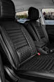 Seat Marbella Uyumlu Lüx Deri Oto Koltuk Kılıfı Ön Arka Takım Saturn TAM SİYAH