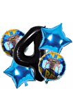 Batman 4 Yaş Balon Set Yıldız Balon Folyo Set Konsept Doğum Günü Set Yaş Balon Set