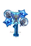 Lacivert Rakam Balonlu Yarasa Batman Konsept 1 Yaş Doğum Günü Parti Balon Set Batman Tema Parti Set