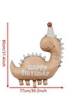 Retro Dinozor 4 Yaş Balon Set Bohem Renkler Dinozor Konsept Doğum Günü Balon Retro Balon Set