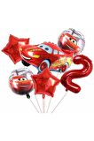 Cars Arabalar Şimşek Mcqueen Yarış Arabası Konsept 2 Yaş Balon Set Cars Arabalar Doğum Günü Set