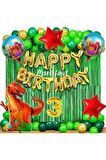 Dinazor 3 Yaş Balon Seti Dinosaur Konsept Helyum Balon Set Şimşek Dinazor Doğum Günü Set