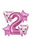 Diş Buğdayı Balon Set Ilk Dşim Folyo Balon Set Konsept Doğum Günü Set Yaş Balon