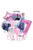 Karlar Ülkesi Frozen Elsa 7 Yaş Pembe Renk Doğum Günü Konsept Balon Set Frozen Elsa Doğum Günü Seti