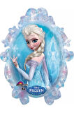 Frozen Karlar Ülkesi Elsa Anna Portre Folyo Balon 1 Adet 85 cm Çift Yönlü Frozen Elsa Anna Balon